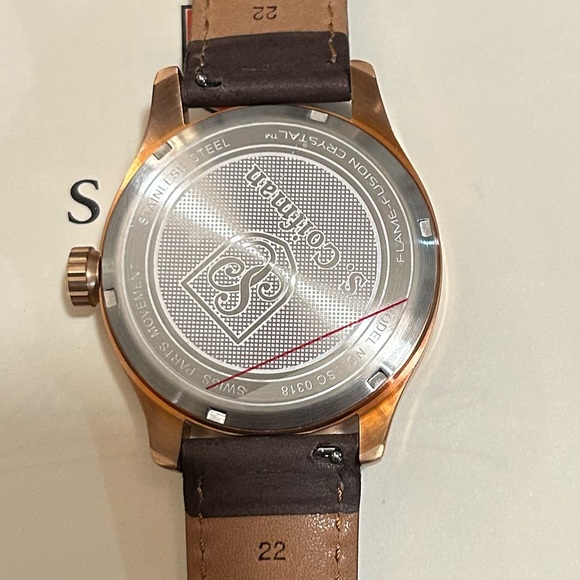 S Coifman Watch With 44mm Grey Face With Brown Leather Band - Picture 3 of 6